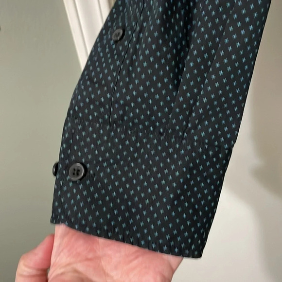 Beverly Hills Polo Club Men’s Button Down Long Sleeve Black & Blue Size Medium - Picture 6 of 8